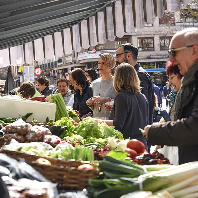 Fresh local produce at La Bretxa market in San Sebastián