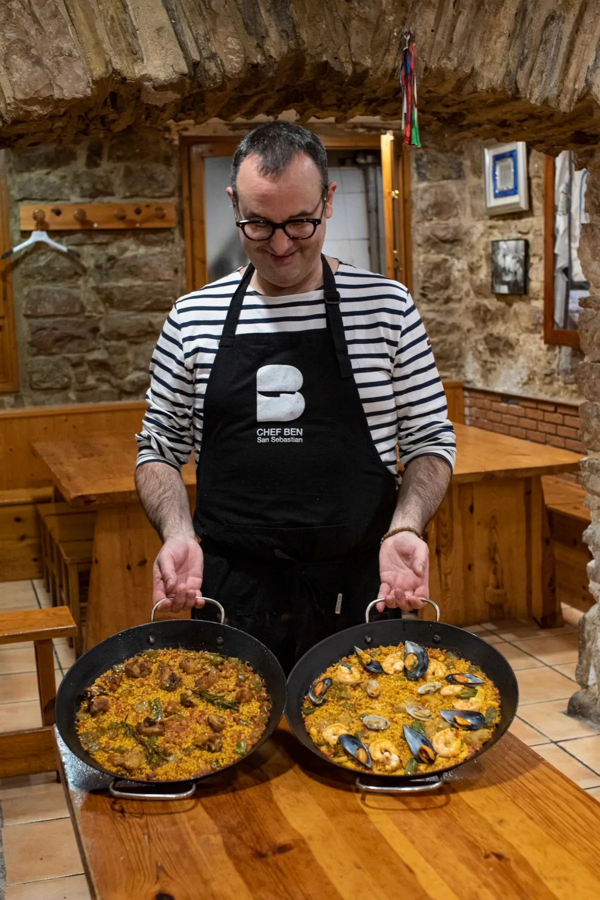 A rustic Basque communal dining room