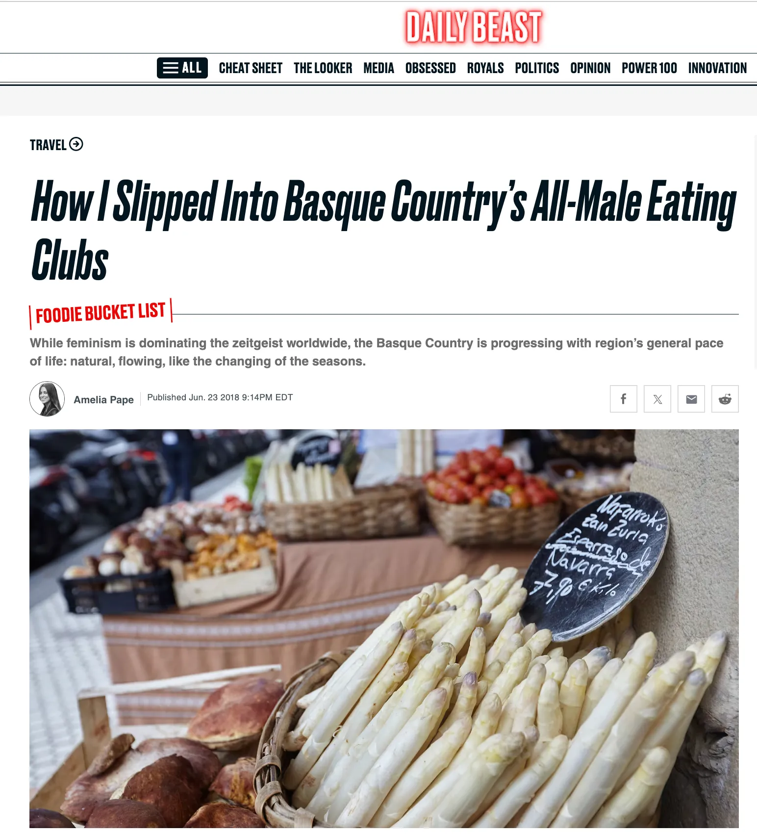 The Daily Beast — How I Slipped Into Basque Country's All-Male Eating Clubs
