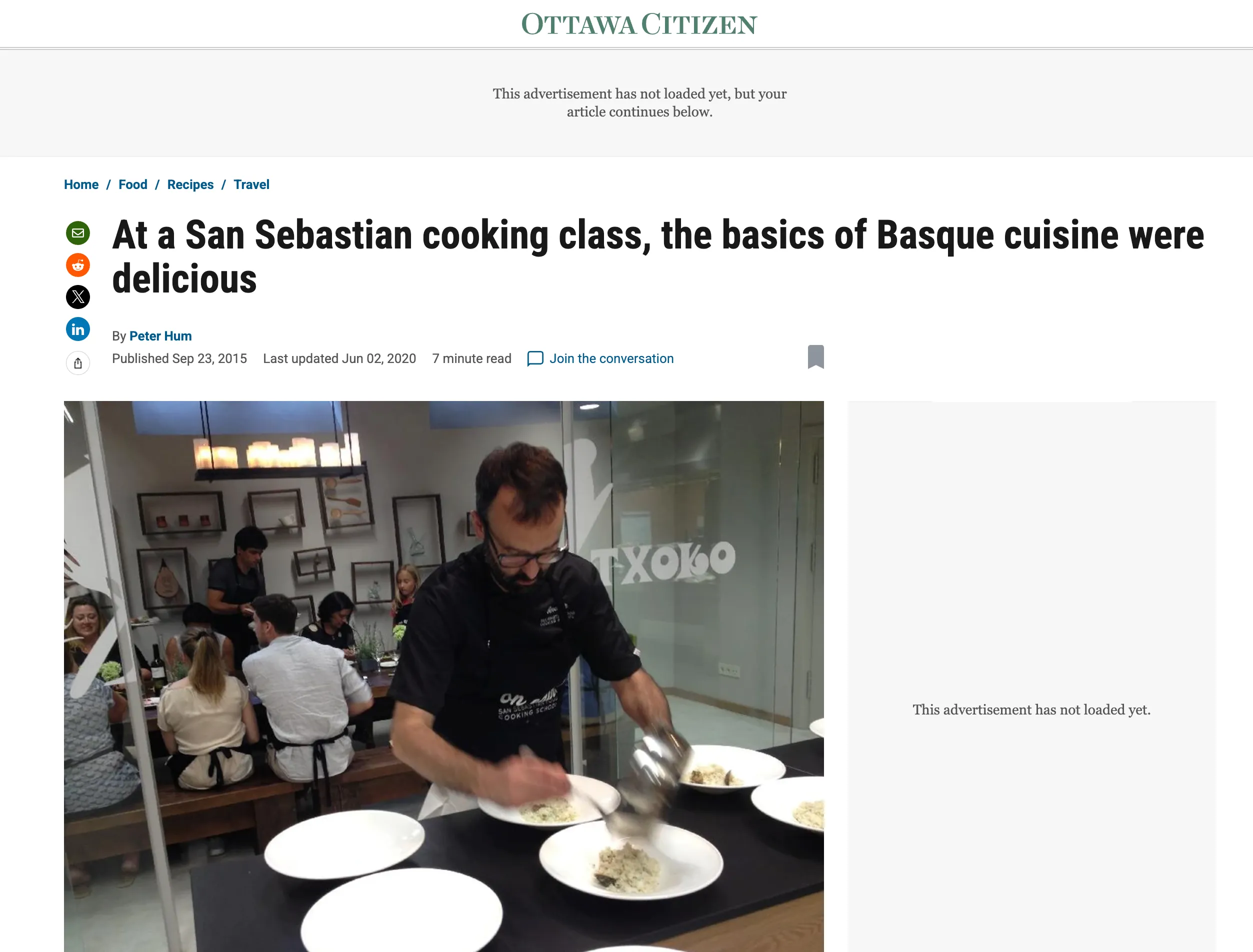 Ottawa Citizen — At a San Sebastian cooking class, the basics of Basque cuisine were delicious