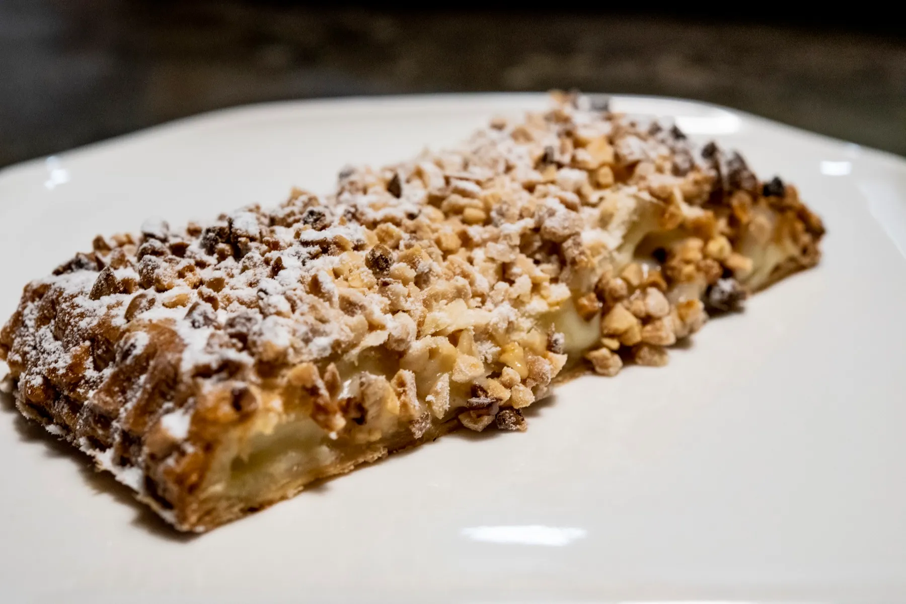 A slice of Basque baked dessert